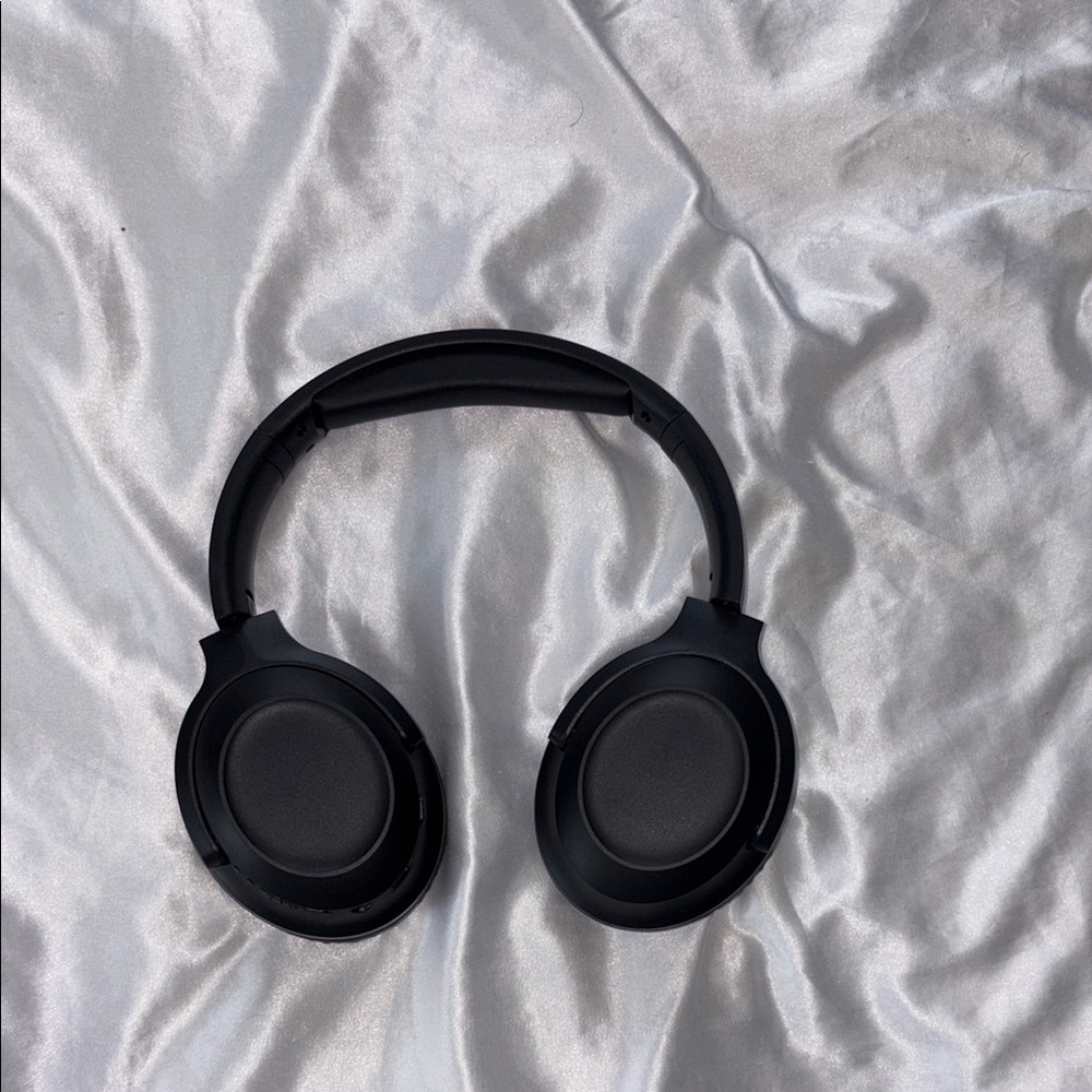 Sleek Black Over-Ear Headphones with Wireless Design